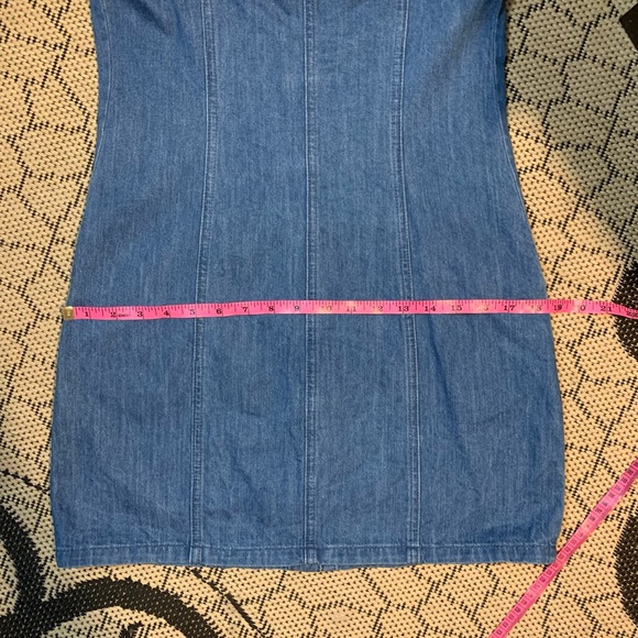 Denim Blue Button Up Mini Dress - Picture 5 of 11